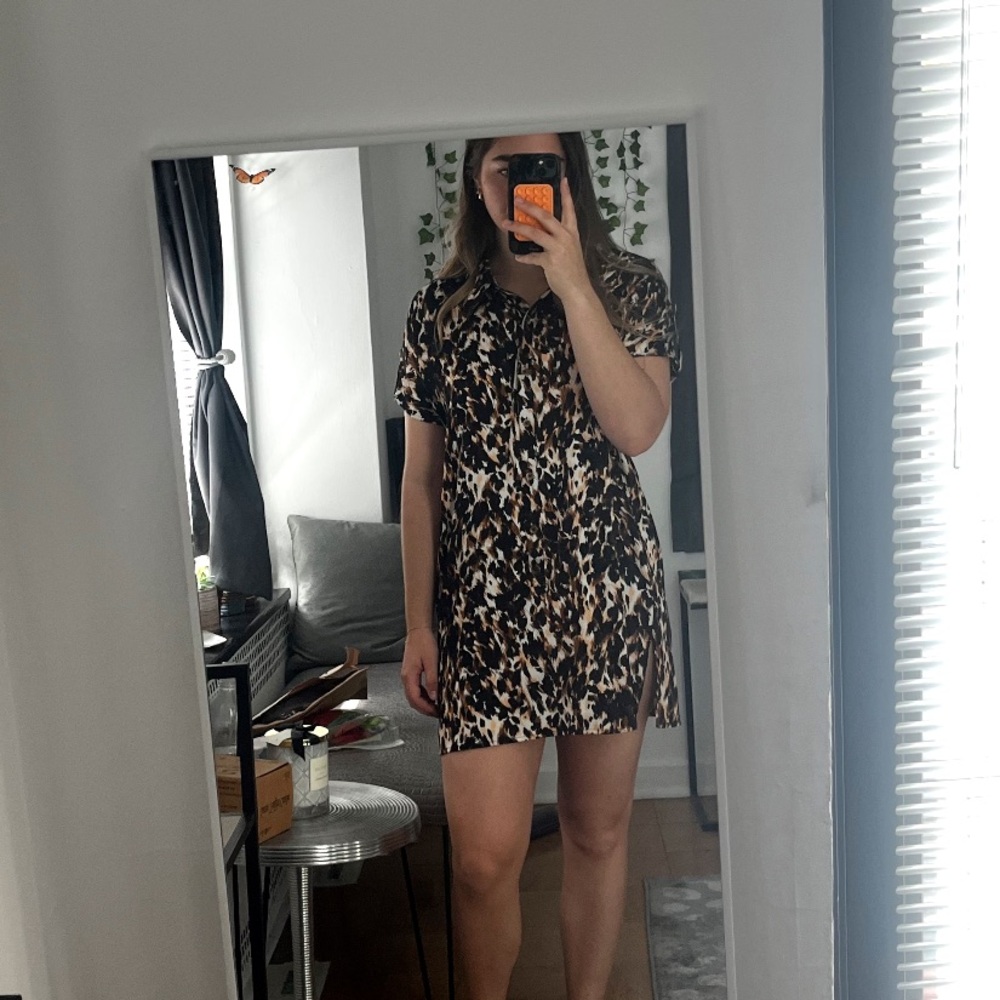 St. John leopard shift dress.